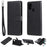 For Samsung Galaxy A21s Case 2 in 1 Detachable Magnetic Leather Wallet Mobile Cover with Strap - Black - 1