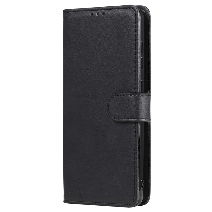 For Samsung Galaxy A21s Case 2 in 1 Detachable Magnetic Leather Wallet Mobile Cover with Strap - Black - 2