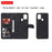 For Samsung Galaxy A21s Case 2 in 1 Detachable Magnetic Leather Wallet Mobile Cover with Strap - Black - 4