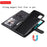 For Samsung Galaxy A21s Case 2 in 1 Detachable Magnetic Leather Wallet Mobile Cover with Strap - Black - 5