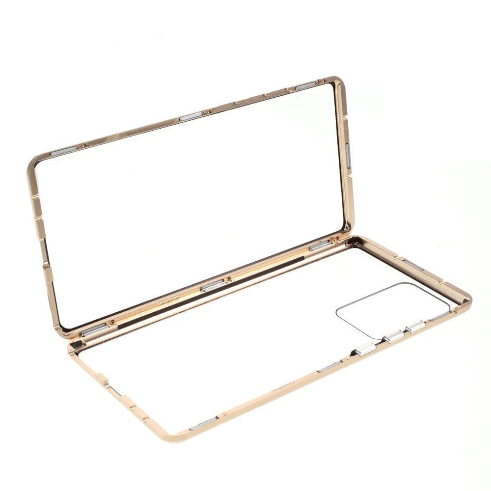 Double-sided Tempered Glass + Magnetic Adsorption Metal Frame Cover for Samsung Galaxy Note20 Ultra/Note20 Ultra 5G - Gold - 1