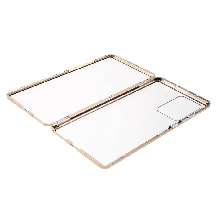 Double-sided Tempered Glass + Magnetic Adsorption Metal Frame Cover for Samsung Galaxy Note20 Ultra/Note20 Ultra 5G - Gold - 2