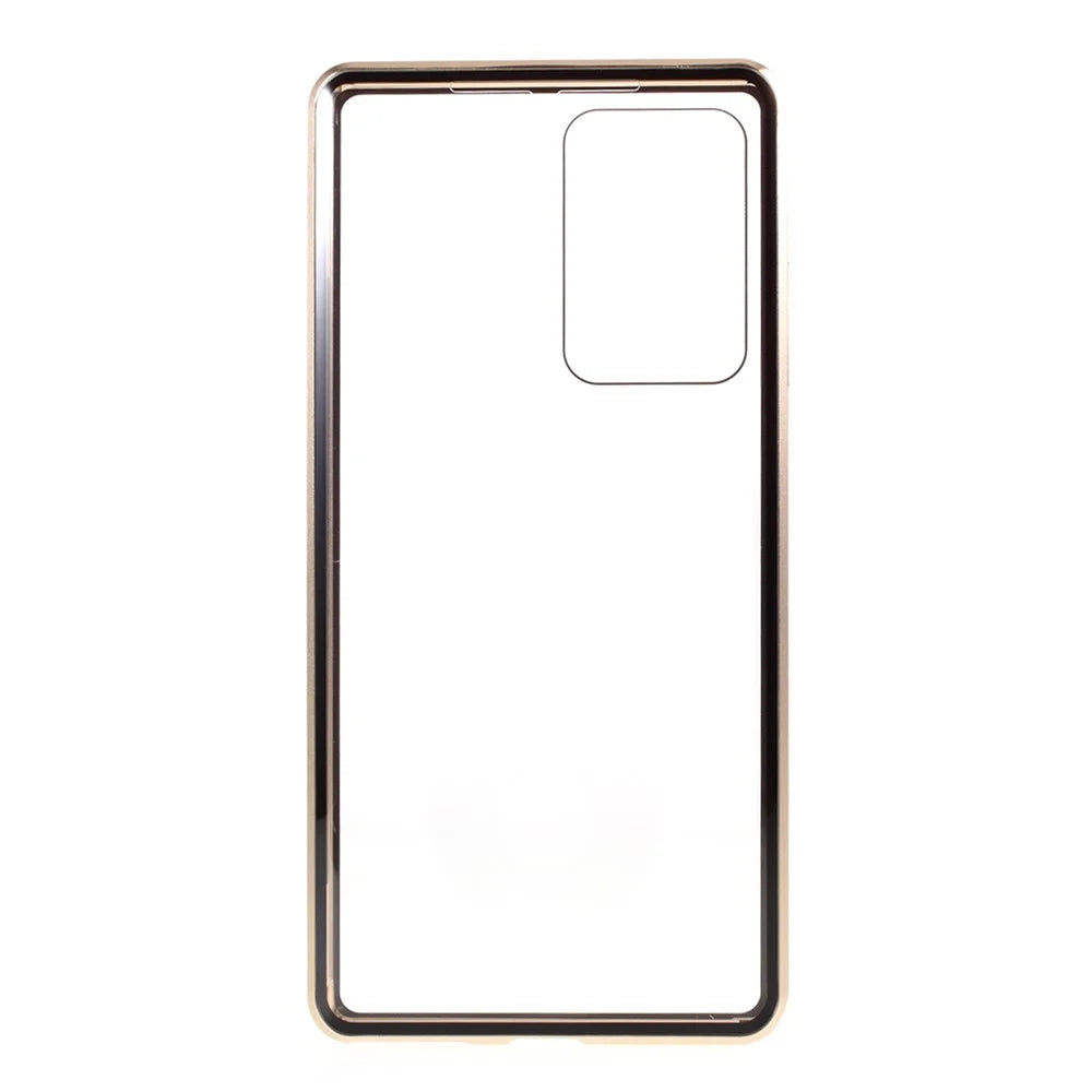 Double-sided Tempered Glass + Magnetic Adsorption Metal Frame Cover for Samsung Galaxy Note20 Ultra/Note20 Ultra 5G - Gold - 3