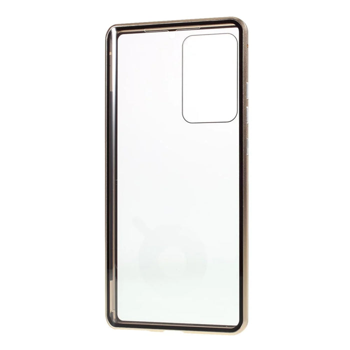 Double-sided Tempered Glass + Magnetic Adsorption Metal Frame Cover for Samsung Galaxy Note20 Ultra/Note20 Ultra 5G - Gold - 4