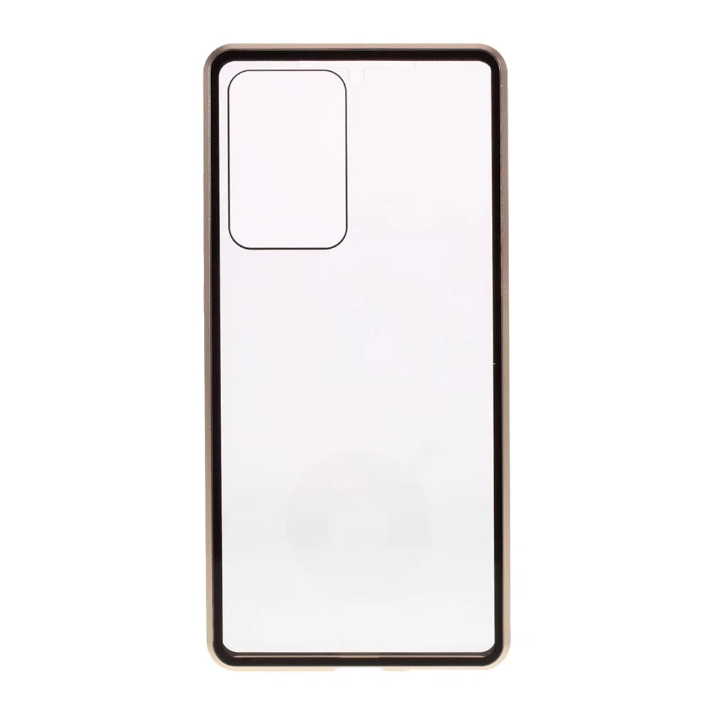 Double-sided Tempered Glass + Magnetic Adsorption Metal Frame Cover for Samsung Galaxy Note20 Ultra/Note20 Ultra 5G - Gold - 5