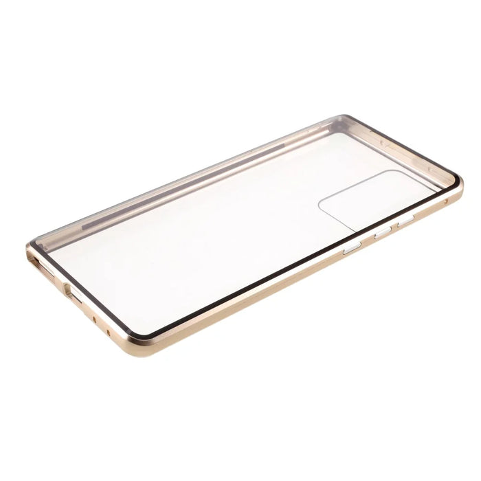 Double-sided Tempered Glass + Magnetic Adsorption Metal Frame Cover for Samsung Galaxy Note20 Ultra/Note20 Ultra 5G - Gold - 6