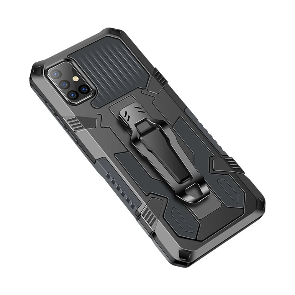 PC+TPU+Metal Shell with Kickstand for Samsung Galaxy A51 SM-A515 - Grey - 1