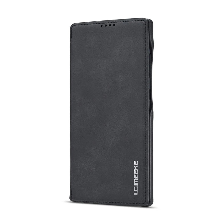 LC.IMEEKE Retro Style Leather Card Holder Case for Samsung Galaxy Note20 Ultra/Note20 Ultra 5G - Black - 2