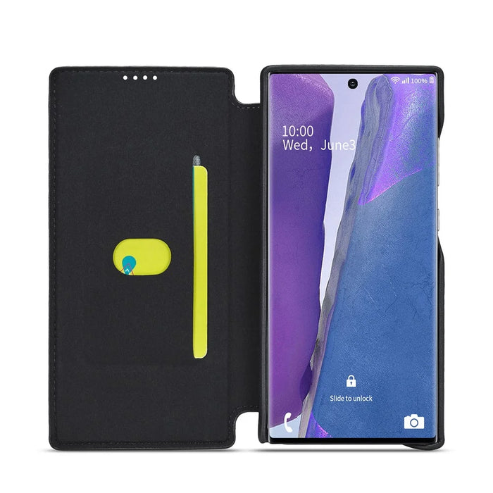 LC.IMEEKE Retro Style Leather Card Holder Case for Samsung Galaxy Note20 Ultra/Note20 Ultra 5G - Black - 4
