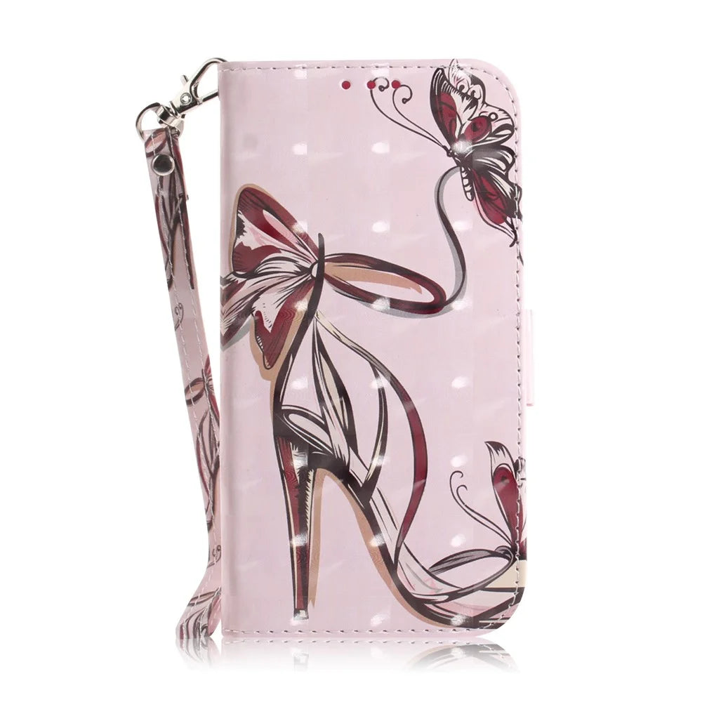 Pattern Printing Light Spot Decor Leather Phone Case for Samsung Galaxy Note20 4G/5G - High Heel Sandal - 2