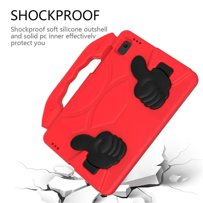 Shockproof Thumb Kickstand EVA Protective Cover for Samsung Galaxy Tab S6 Lite - Red - 3