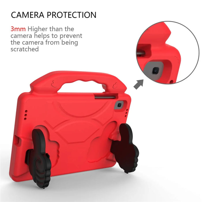 Shockproof Thumb Kickstand EVA Protective Cover for Samsung Galaxy Tab S6 Lite - Red - 5