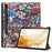 Pattern Printing PU Leather Tri-fold Stand Tablet Case for Samsung Galaxy Tab S7+ T970 / S8+ - Cartoon Graffiti - 1