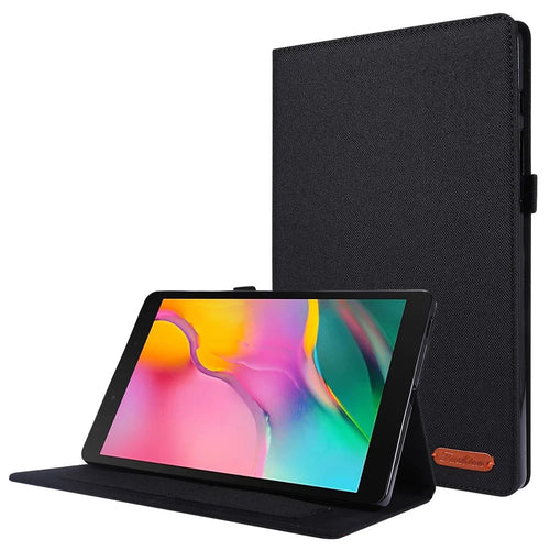 Shockproof Anti-scratch Cloth Texture Card Slots Stand Leather Tablet Cover for Samsung Galaxy Tab A7 10.4 (2020) / (2022) T500 - Black - 1