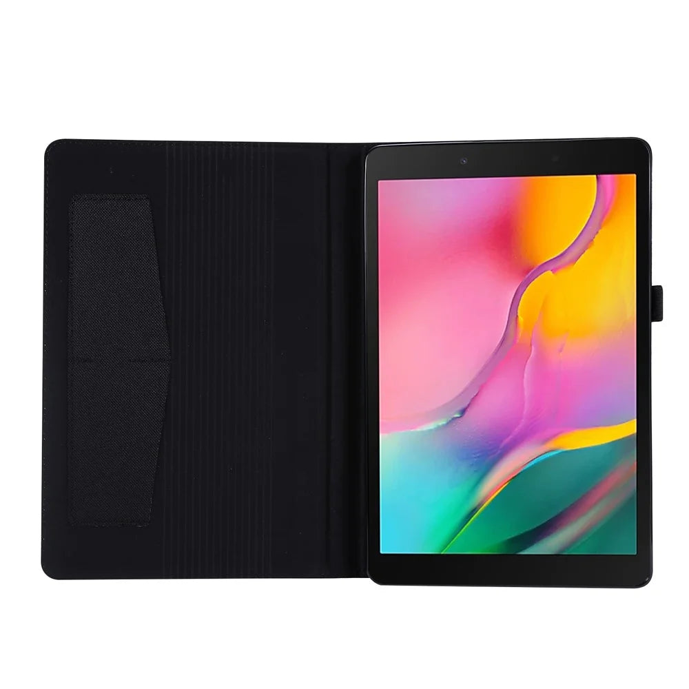Shockproof Anti-scratch Cloth Texture Card Slots Stand Leather Tablet Cover for Samsung Galaxy Tab A7 10.4 (2020) / (2022) T500 - Black - 3