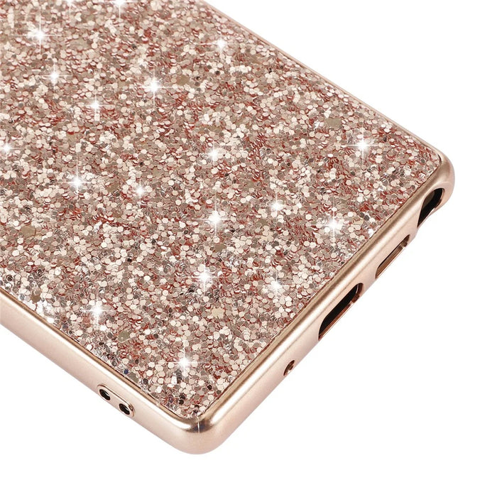 Glittering Sequins Plated TPU Frame + PC Hybrid Case for Samsung Galaxy Note20 4G/5G - Rose Gold - 5