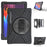 For Samsung Galaxy Tab S7 T870 T875 / S8 X700 / S9 X710 / S9 FE X510 360° Swivel Kickstand PC + Silicone Tablet Case - Black - 1