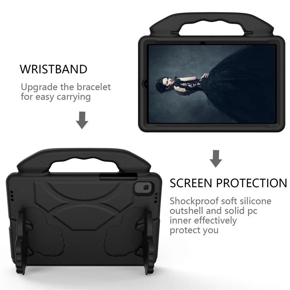 Shockproof Thumb Kickstand EVA Protective Case for Samsung Galaxy Tab S5e SM-T720 - Black - 4