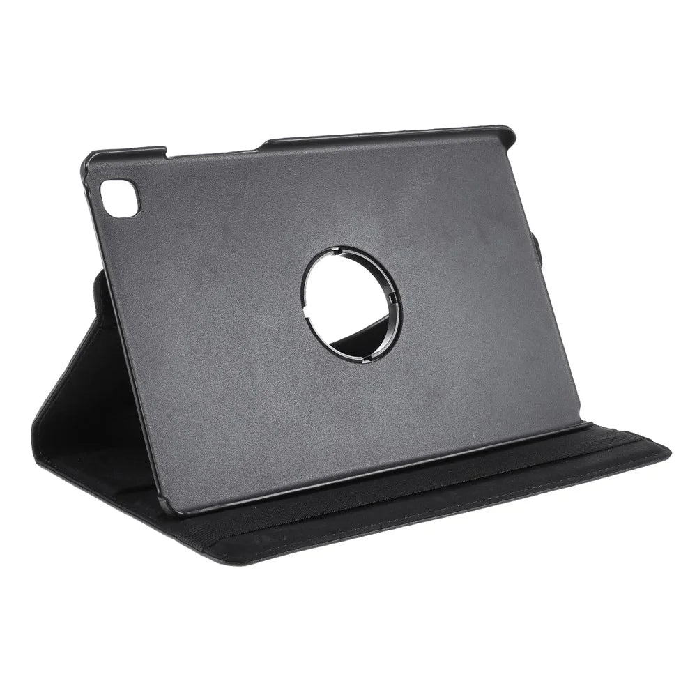 Middle Hollow on the back Leather Case with 360-Degree Rotating Stand + Elastic Fasten Band for Samsung Galaxy Tab A7 10.4 (2020) / (2022) - Black - 3