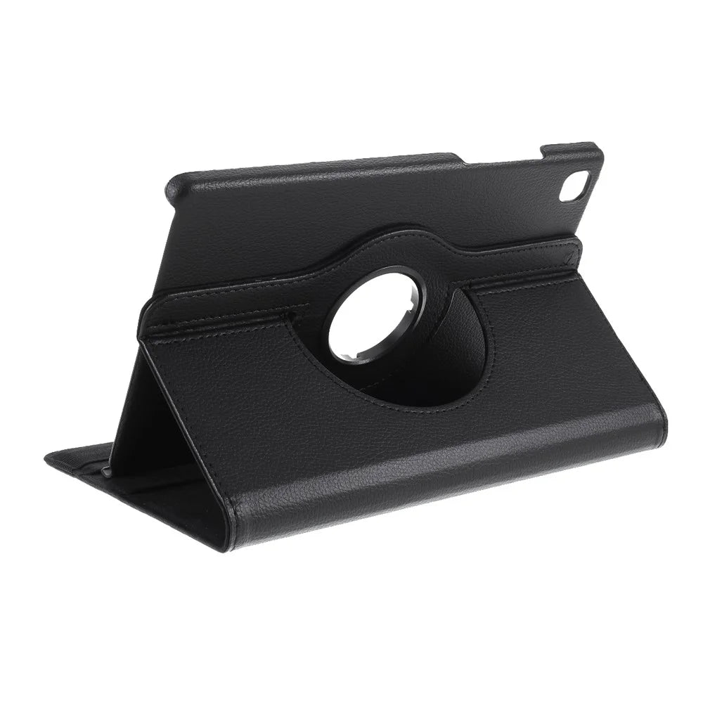 Middle Hollow on the back Leather Case with 360-Degree Rotating Stand + Elastic Fasten Band for Samsung Galaxy Tab A7 10.4 (2020) / (2022) - Black - 4
