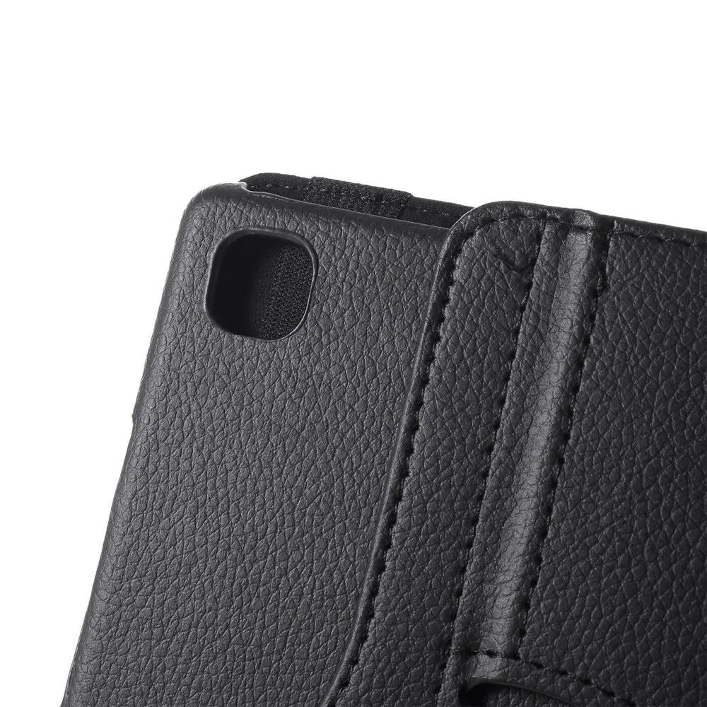 Middle Hollow on the back Leather Case with 360-Degree Rotating Stand + Elastic Fasten Band for Samsung Galaxy Tab A7 10.4 (2020) / (2022) - Black - 5