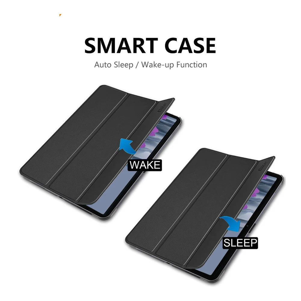 ENKAY HAT PRINCE ENK-8011 Tri-fold Stand PU Leather Smart Cover with Pen Slot for Samsung Galaxy Tab S7 11.0 T870 / T875 / S8 - Black - 3