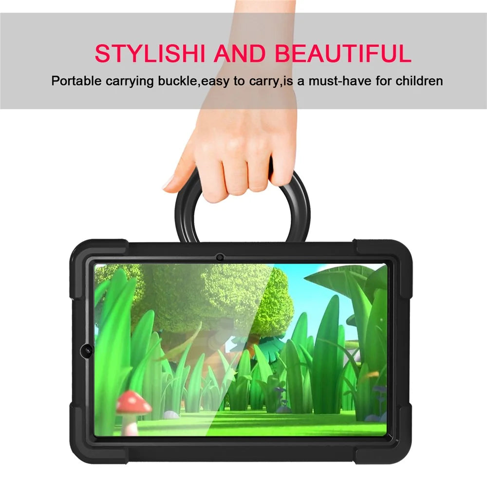 360° Swivel PC + Silicone Special Design Tablet Cover for Samsung Galaxy Tab S6 Lite - All Black - 6