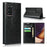 Crazy Horse Genuine Leather Wallet Cover Case for Samsung Galaxy Note20 Ultra/Note20 Ultra 5G - Black - 1