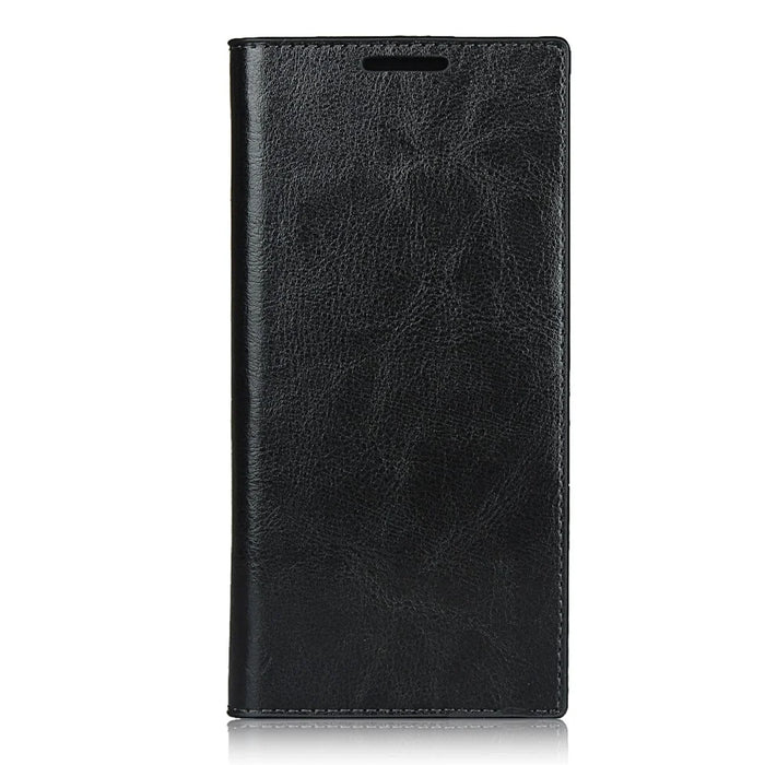 Crazy Horse Genuine Leather Wallet Cover Case for Samsung Galaxy Note20 Ultra/Note20 Ultra 5G - Black - 2