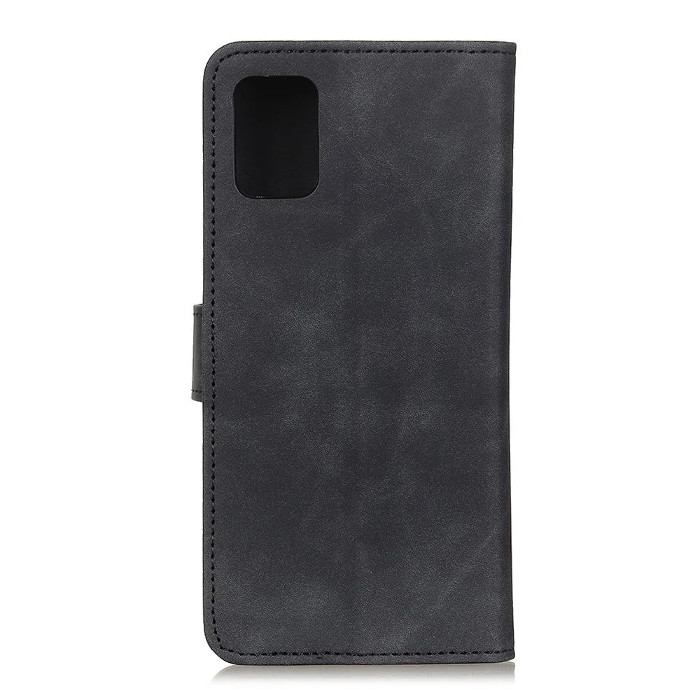 KHAZNEH Retro Leather Wallet Phone Shell for Samsung Galaxy S20 Fan Edition/S20 Lite - Black - 2