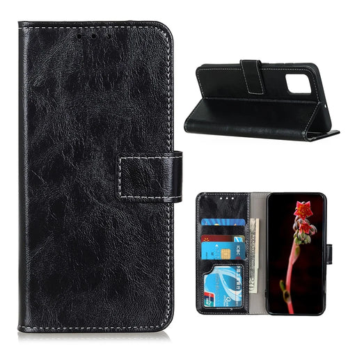 Crazy Horse Leather with Wallet Shell for Samsung Galaxy S20 FE/S20 Fan Edition/S20 FE 5G/S20 Fan Edition 5G/S20 Lite/S20 Lite - Black - 1