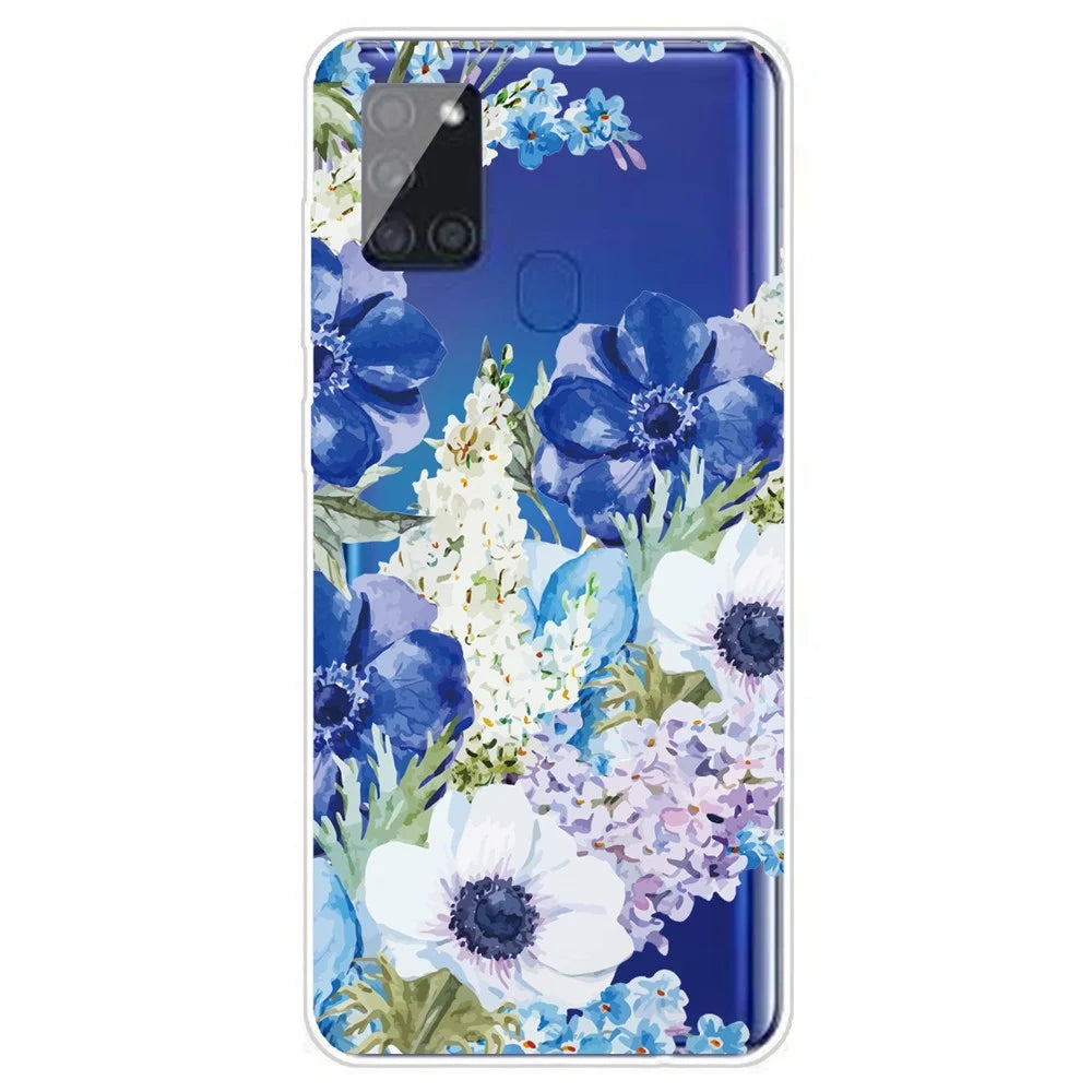 Pattern Printing TPU Soft Phone Case for Samsung Galaxy A21s - Flowers - 1