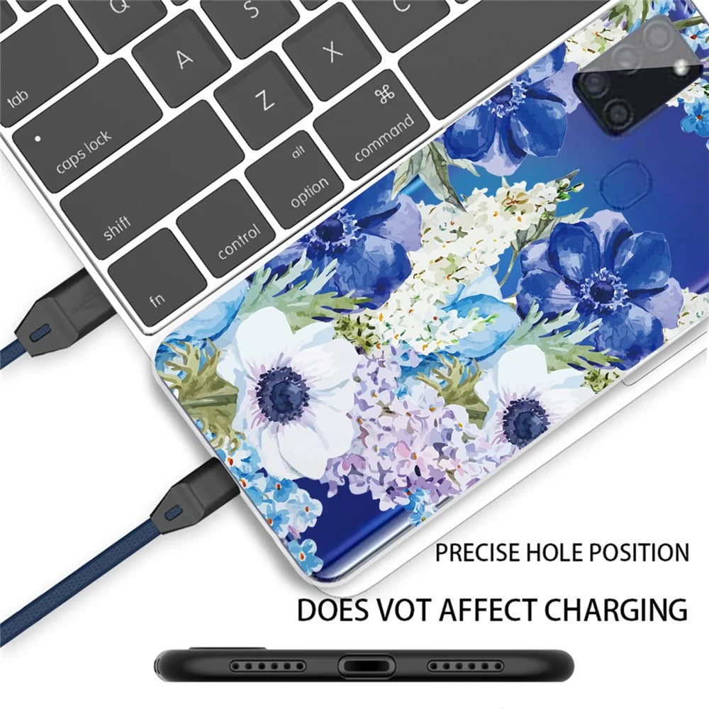 Pattern Printing TPU Soft Phone Case for Samsung Galaxy A21s - Flowers - 2