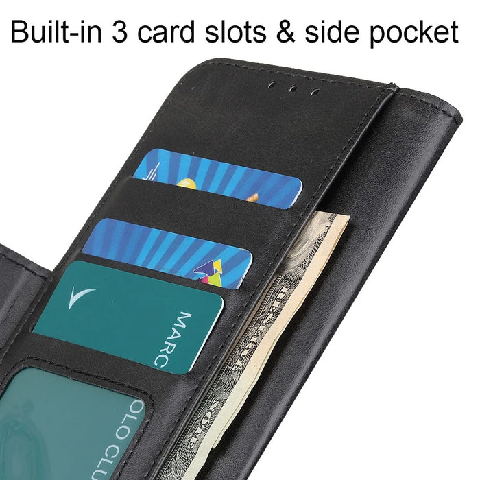 Anti-scratch Shockproof Magnetic Clasp Leather Phone Case Shell for Samsung Galaxy S20 FE 4G/5G/S20 Lite/S20 FE 2022 - Black - 4