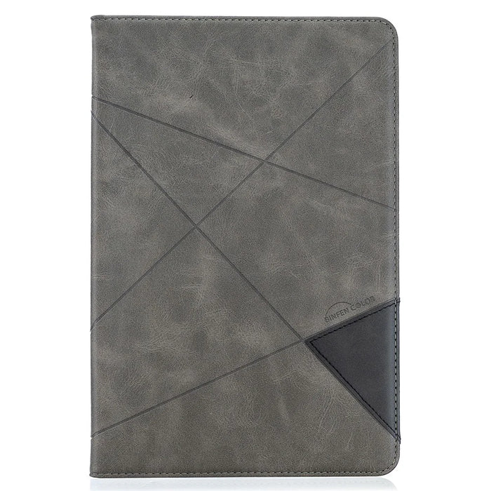 Geometric Pattern Cool Design Protector Stand Leather Case for Samsung Galaxy Tab S7 T870 / S8 - Grey - 2