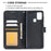 BINFEN COLOR For Samsung Galaxy A21s Phone Cases Wallet Stand Geometry Imprint Leather Cover - Black - 3