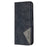 BINFEN COLOR For Samsung Galaxy A21s Phone Cases Wallet Stand Geometry Imprint Leather Cover - Black - 6