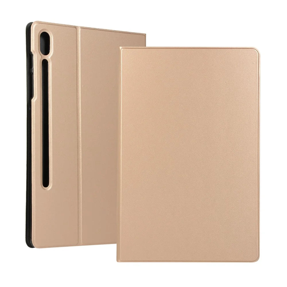 Leather Cover Stand Protective Case for Samsung Galaxy Tab S7+ / S8+ - Gold - 1