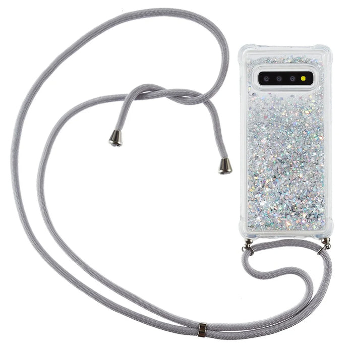 Glitter Powder Funny Quicksand TPU Back Stylish Cover for Samsung Galaxy S10 - White - 1
