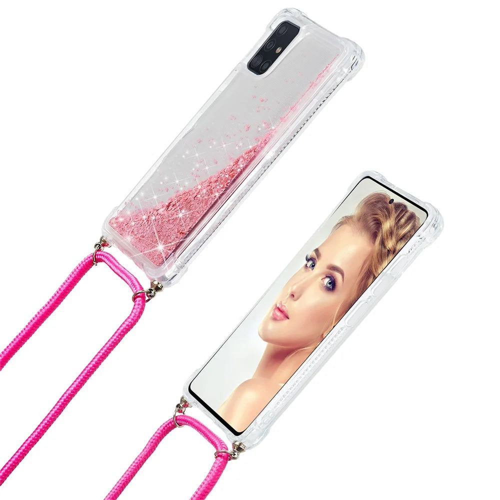 Glitter Powder Quicksand TPU Back Case for Samsung Galaxy A51 SM-A515 - Rose - 6