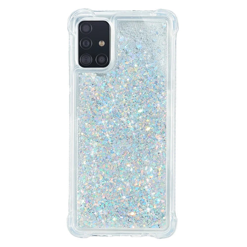 Pure Color Glitter Powder Quicksand TPU Shell for Samsung Galaxy A51 SM-A515 - Silver - 1