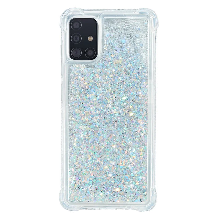 Pure Color Glitter Powder Quicksand TPU Shell for Samsung Galaxy A51 SM-A515 - Silver - 1
