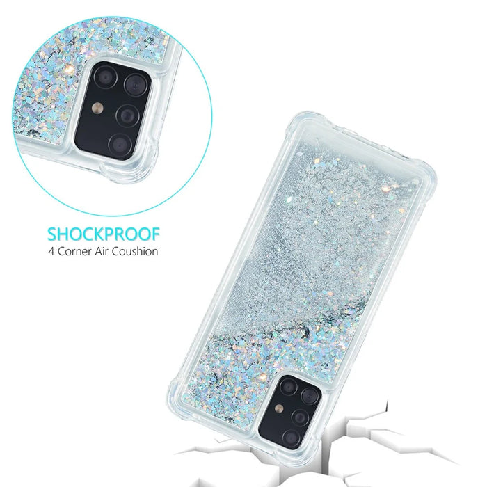 Pure Color Glitter Powder Quicksand TPU Shell for Samsung Galaxy A51 SM-A515 - Silver - 2