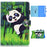 Printing Skin Leather with Card Holder Tablet Shell for Samsung Galaxy Tab S7 T870 / S8 - Panda and Bamboo - 1