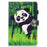 Printing Skin Leather with Card Holder Tablet Shell for Samsung Galaxy Tab S7 T870 / S8 - Panda and Bamboo - 2