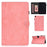 Solid Color Leather Tablet Protective Shell for Samsung Galaxy Tab A7 10.4 (2020) / (2022) T500 with Card Slot - Pink - 1