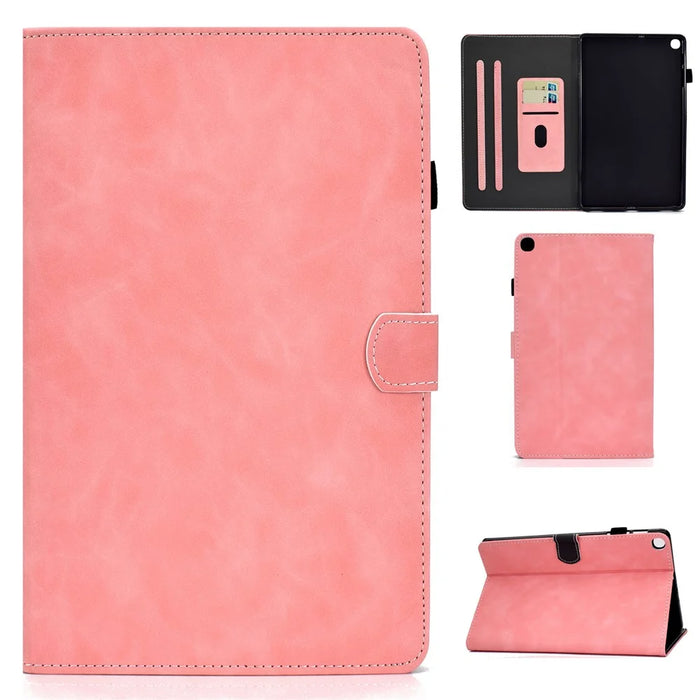 Solid Color Leather Tablet Protective Shell for Samsung Galaxy Tab A7 10.4 (2020) / (2022) T500 with Card Slot - Pink - 1