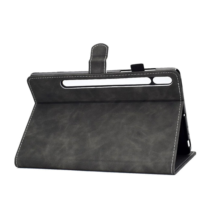 Solid Color Leather Tablet Protective Shell for Samsung Galaxy Tab S7 T870 / S8 - Black - 6