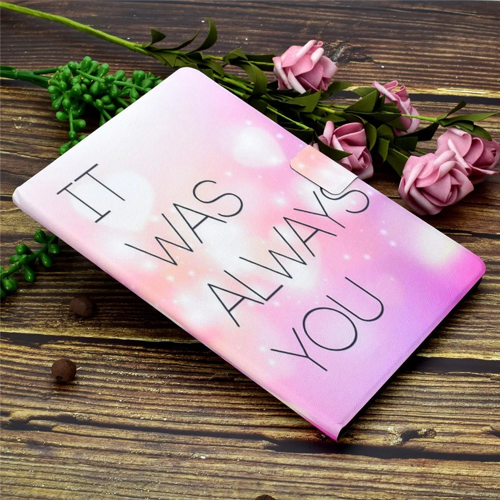 Pattern Printing Leather Stand Tablet Shell for Samsung Galaxy Tab A7 10.4 (2020) / (2022) T500 - It was always you - 7