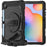 For Samsung Galaxy Tab S6 Lite P610 / P615 / S6 Lite (2022) Rotary Kickstand Hand Strap PC + Thickened Silicone Tablet Case with Shoulder Strap - All Black - 2